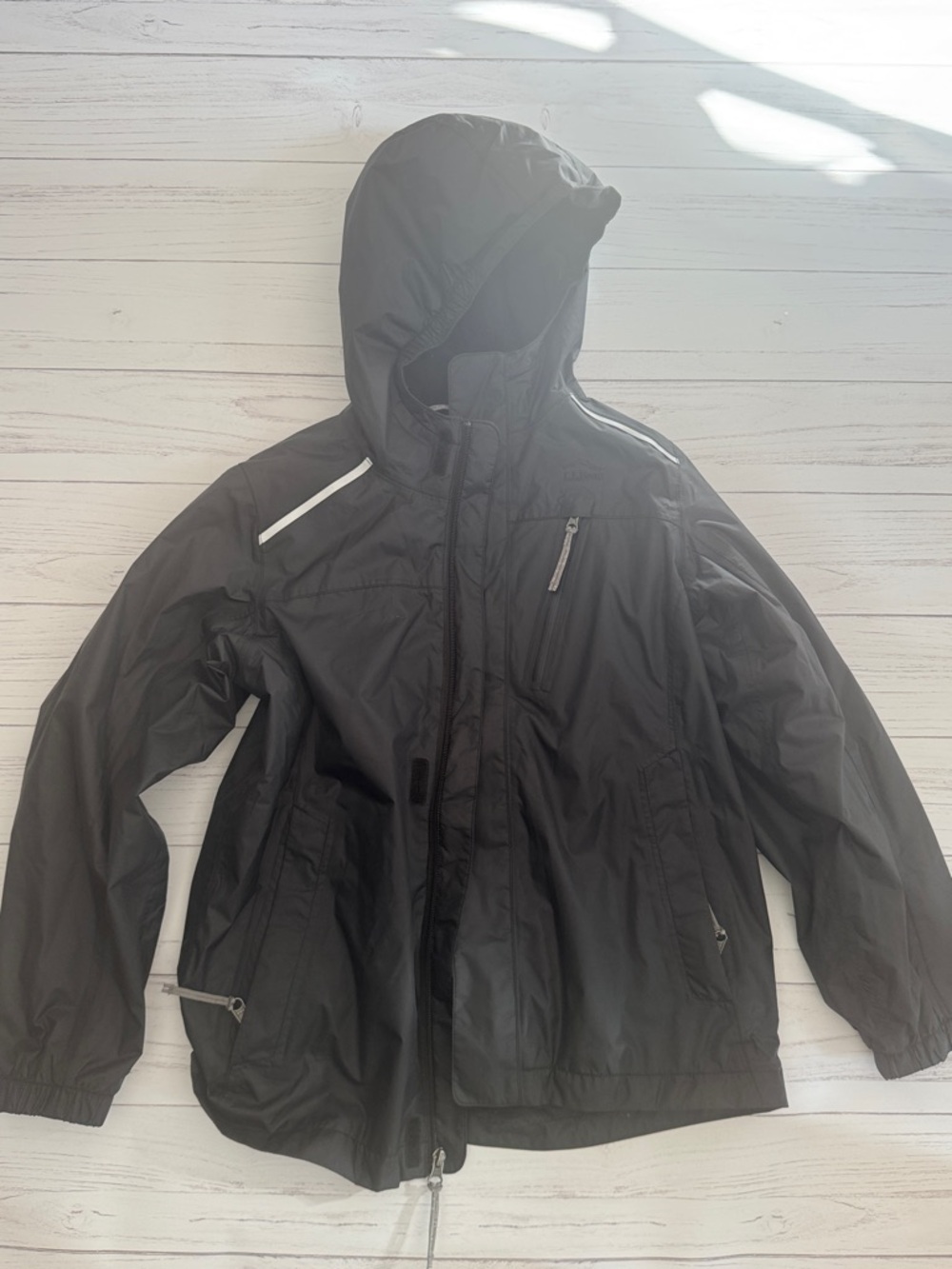 Boys Black Hooded Waterproof Jacket